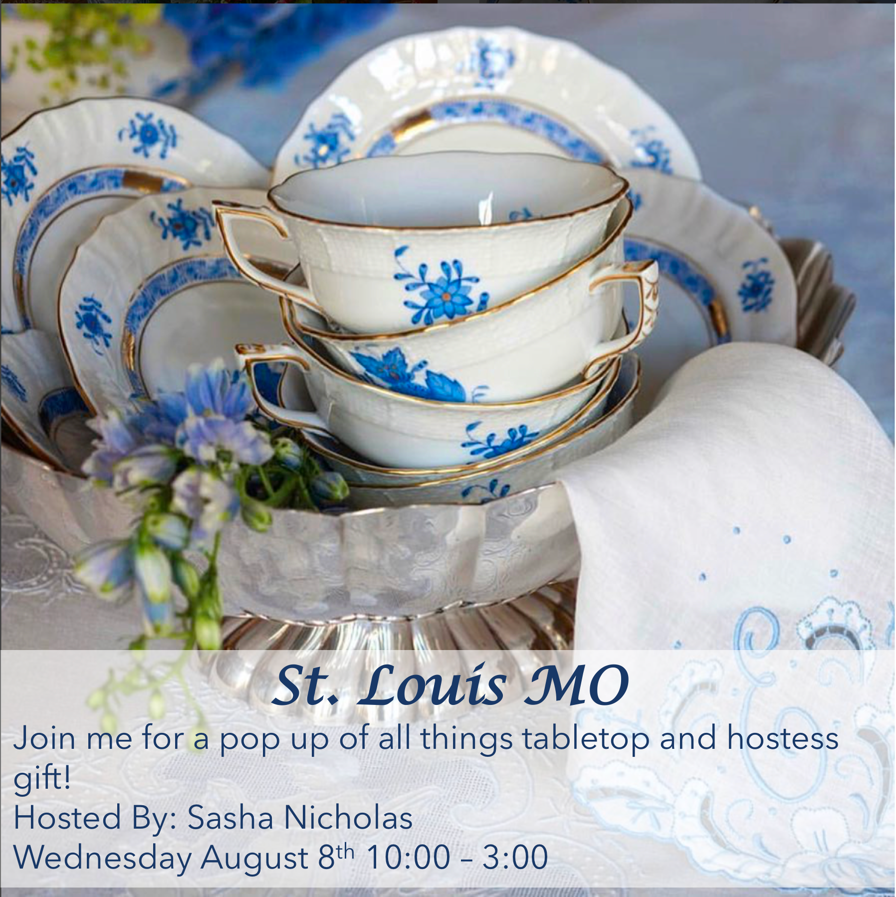 Join me to create the perfect tables cape with Sasha Nicholas in St. Louis