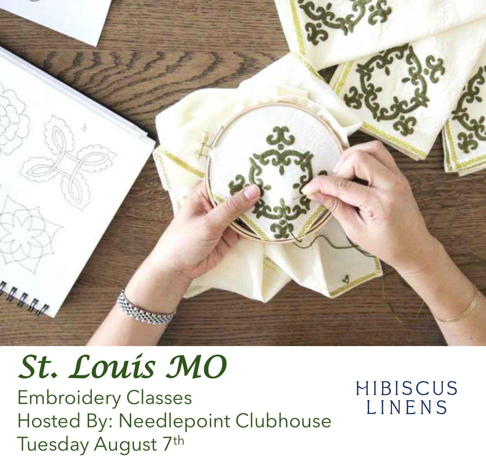 Join me for embroidery classes in St. Louis MO