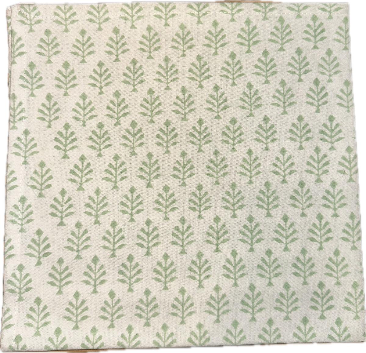 Block Print Green Poppy Cloth Napkin