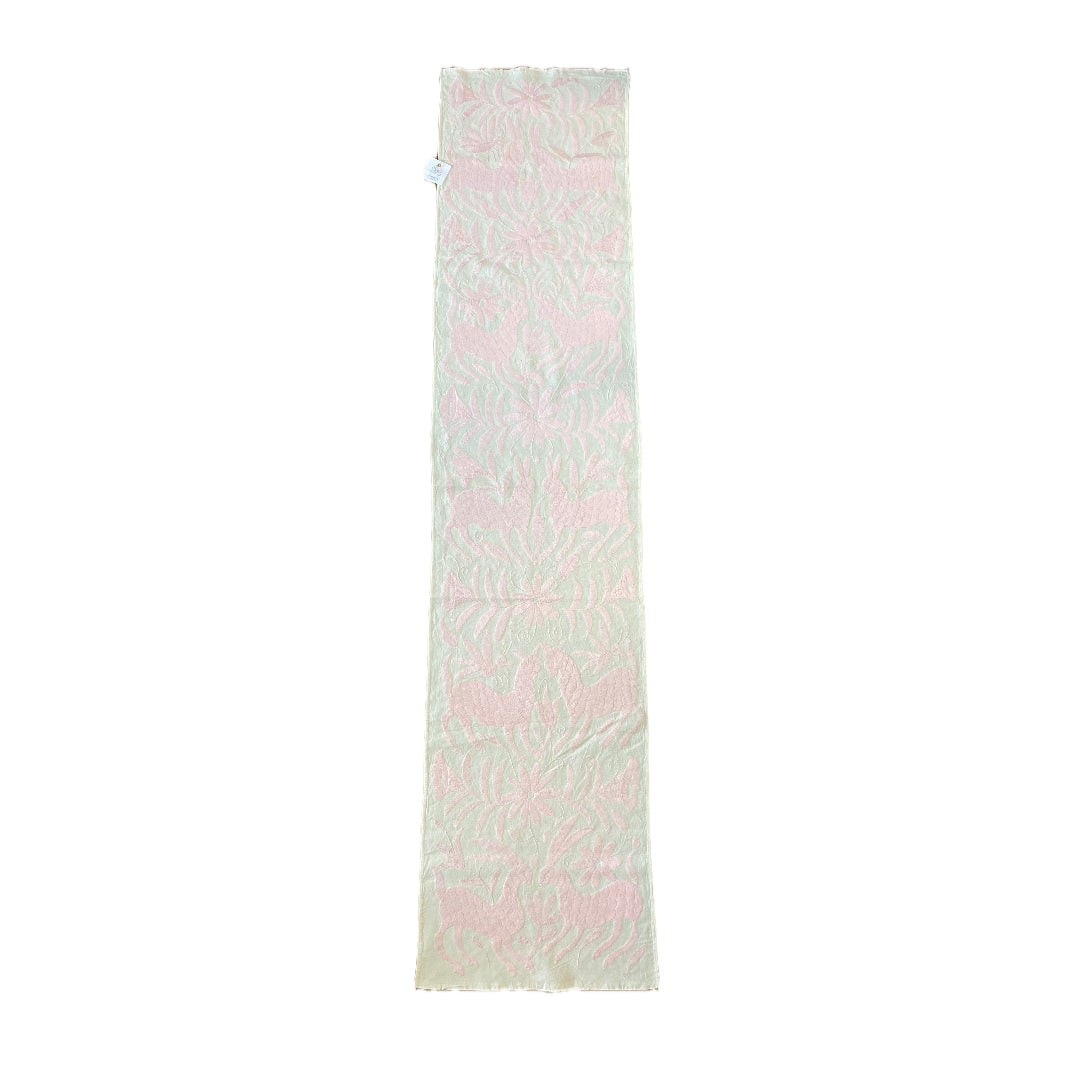 Light Pink Otomi Tenango Table Runner and Assorted Runners