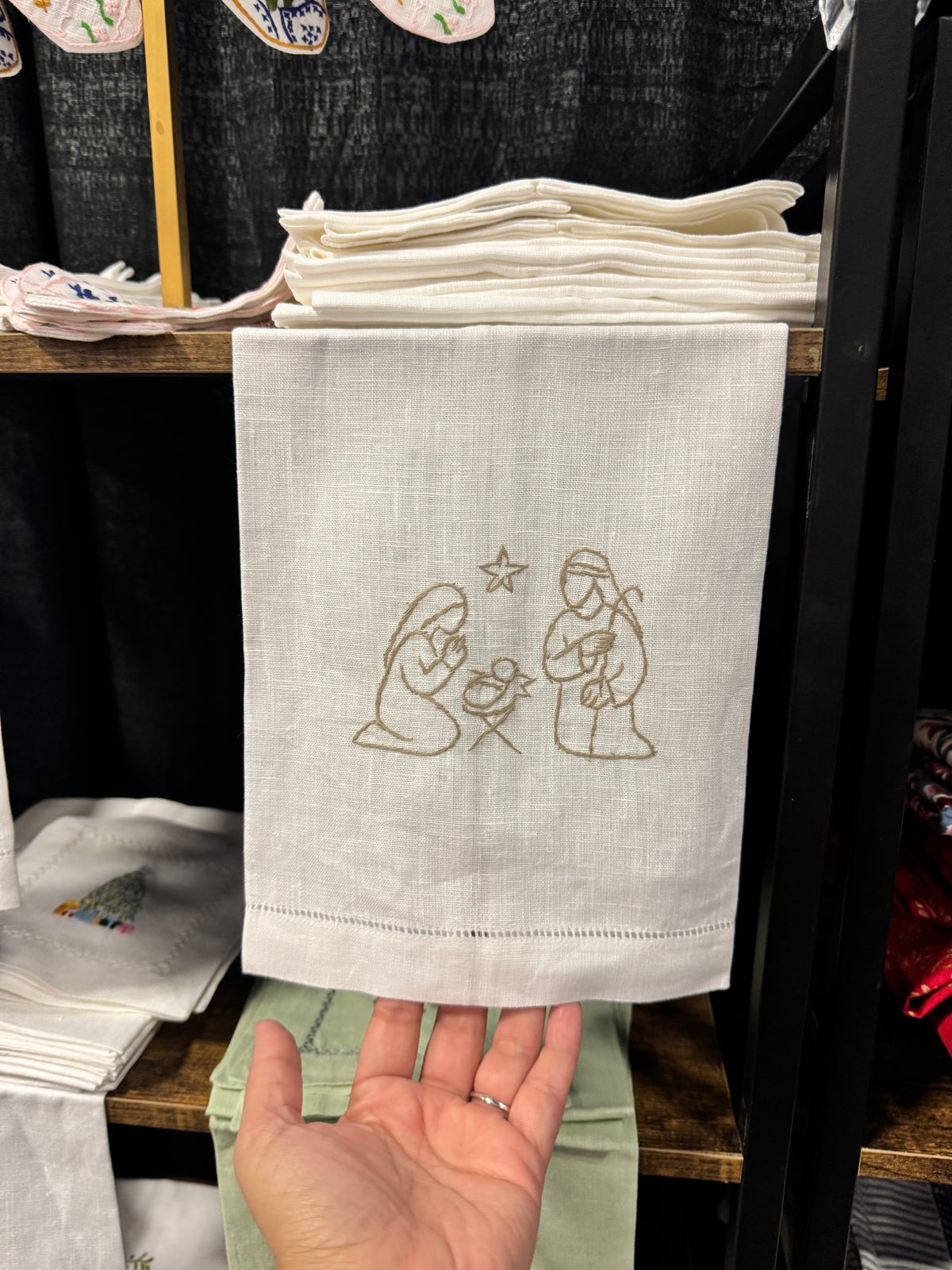 Bone Nativity Hand Towel