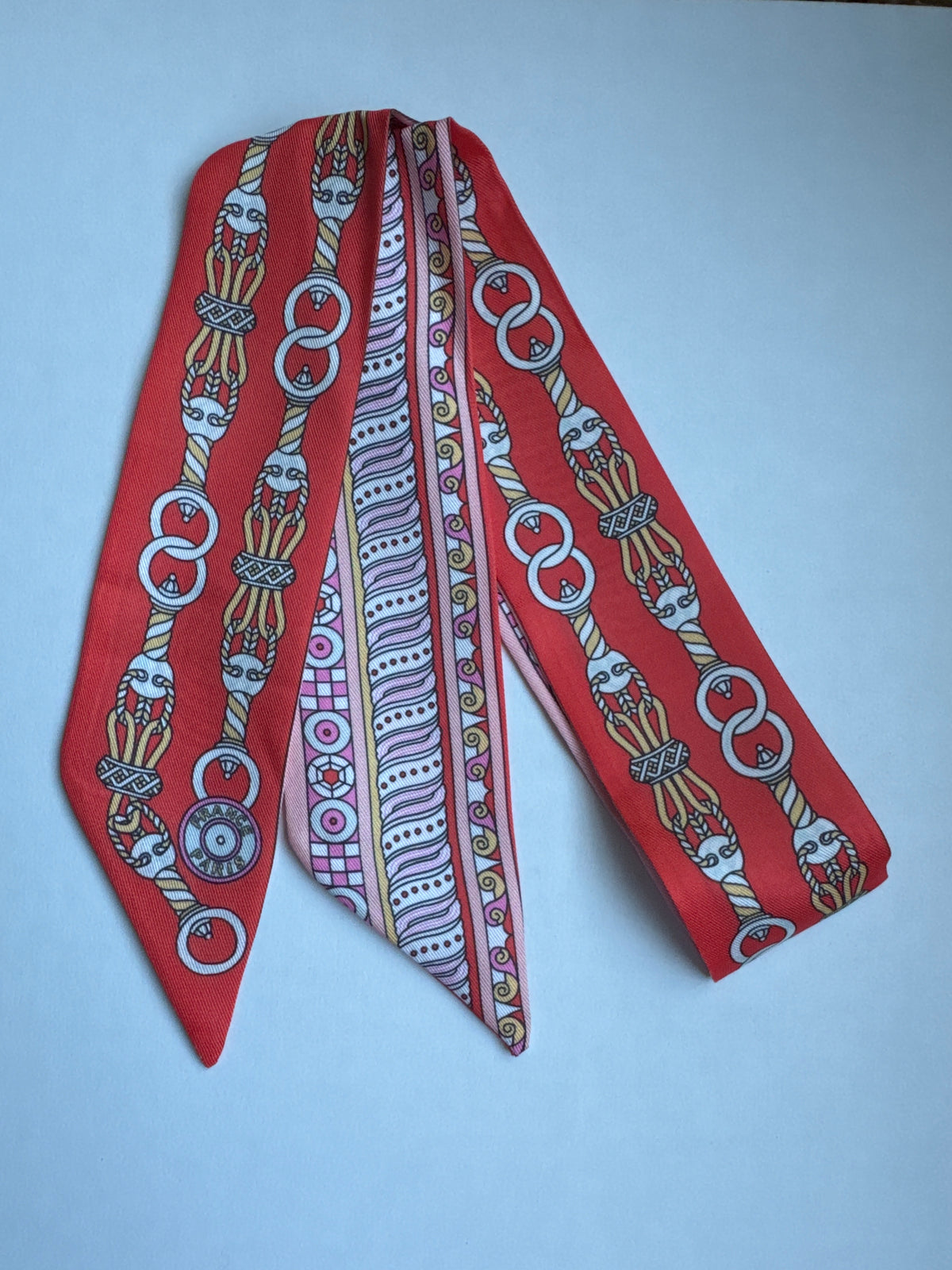Orange Links Ribbon Scarf