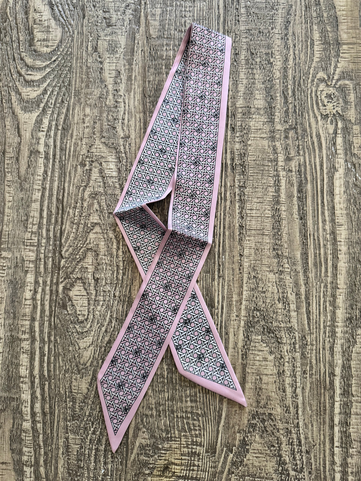 Blush Pink Geometric Twilly