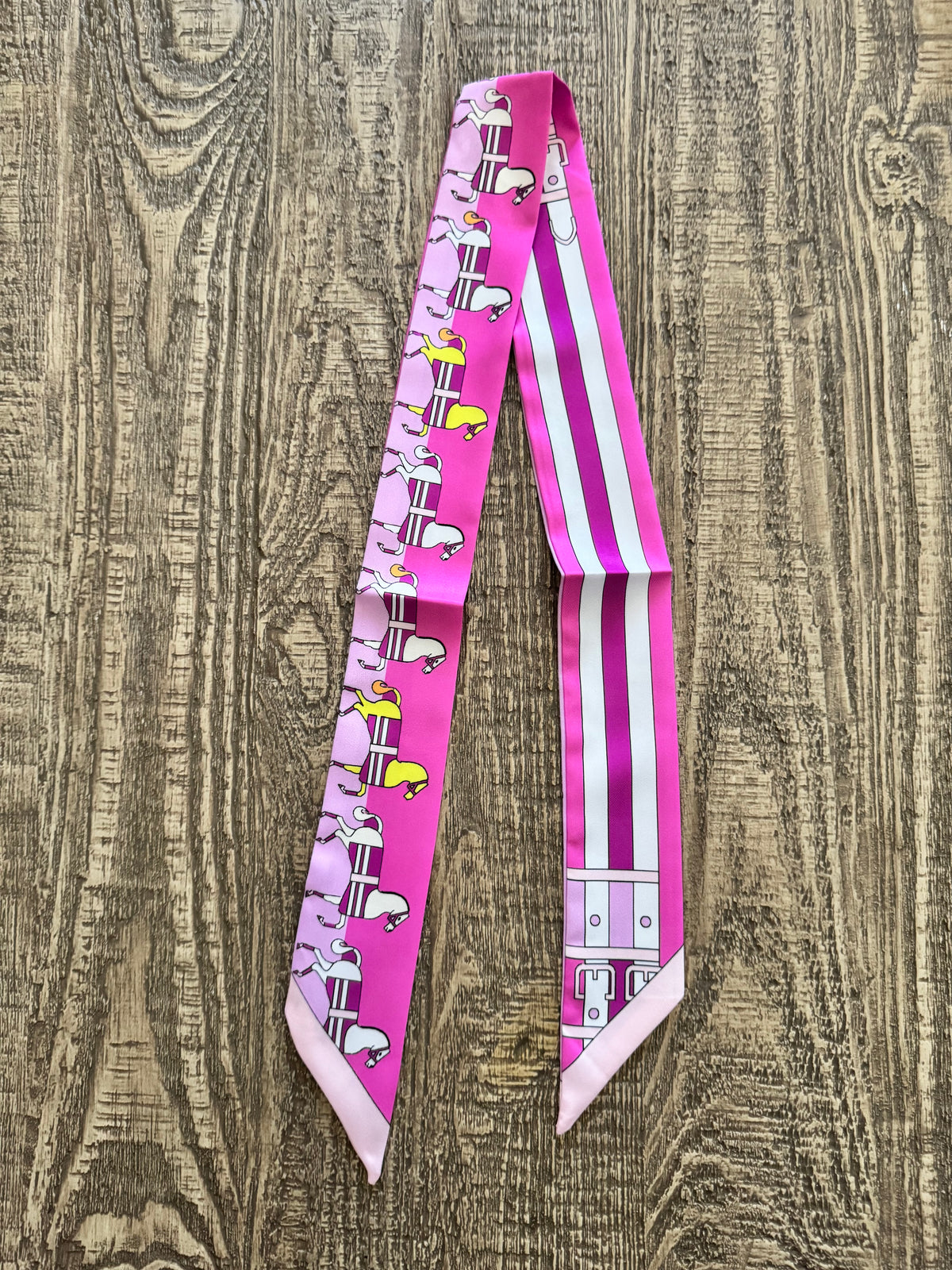 Pink Carousel Horses Twilly