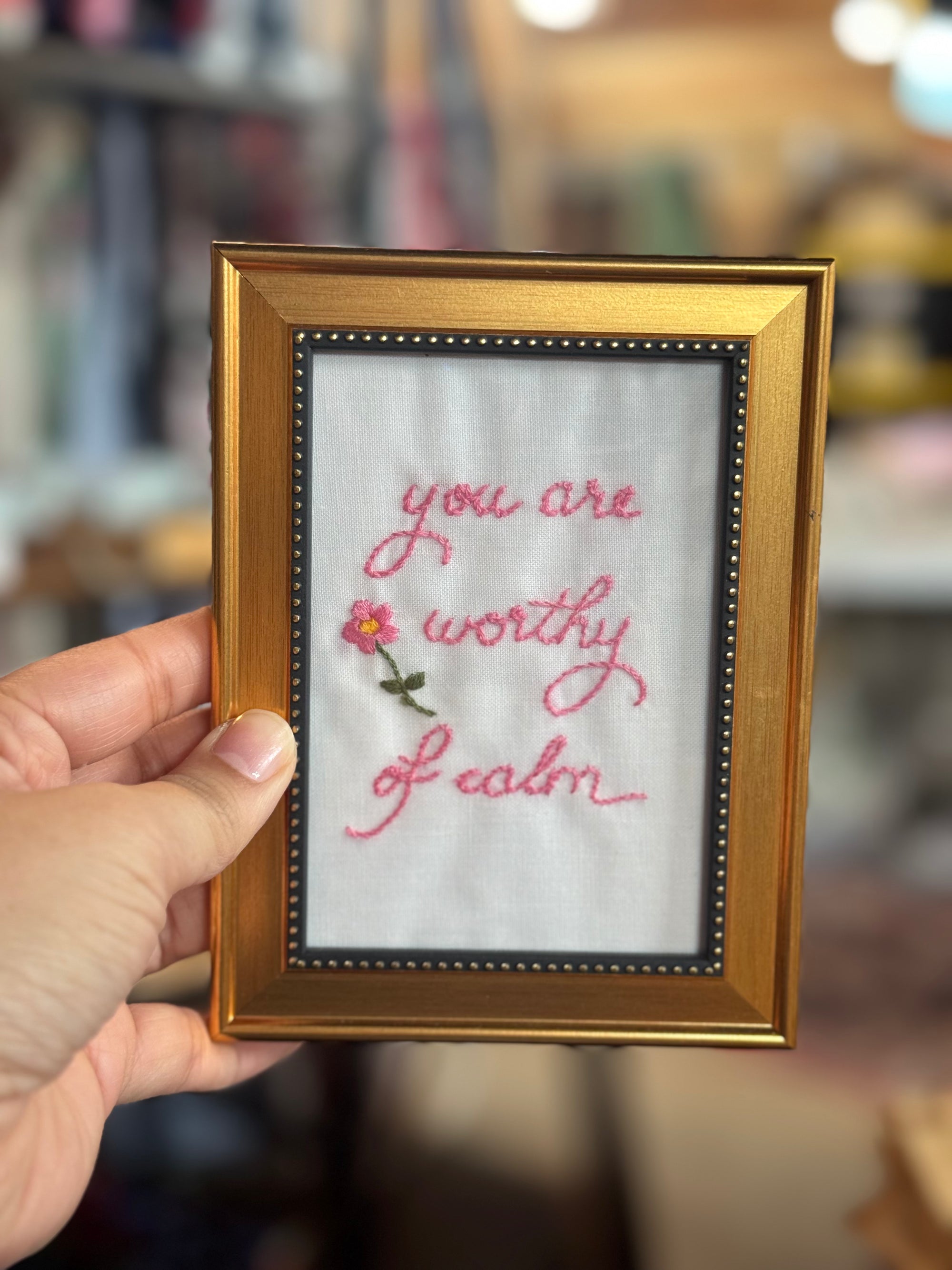 You are worthy of calm - Pretty Words Framed Art