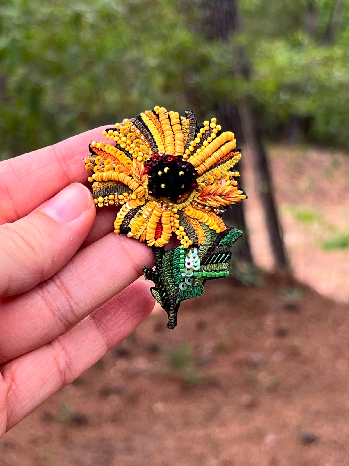 Sunflower Brooch