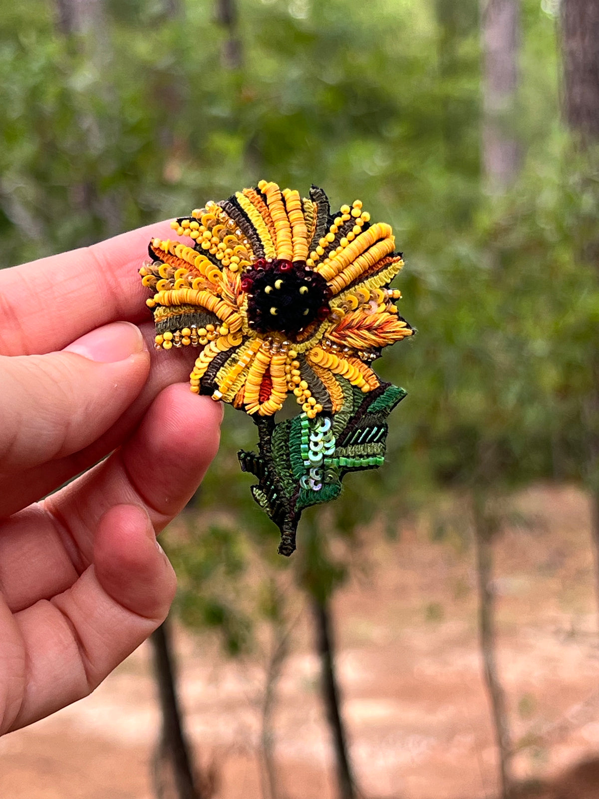 Sunflower Brooch