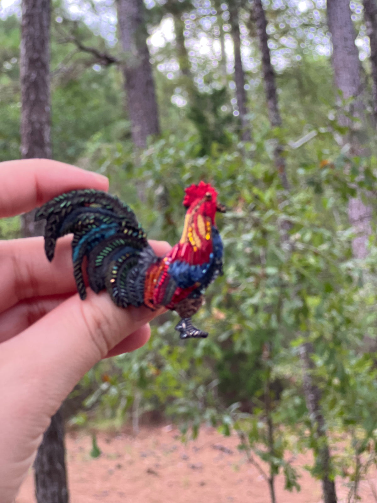 Rooster Brooch