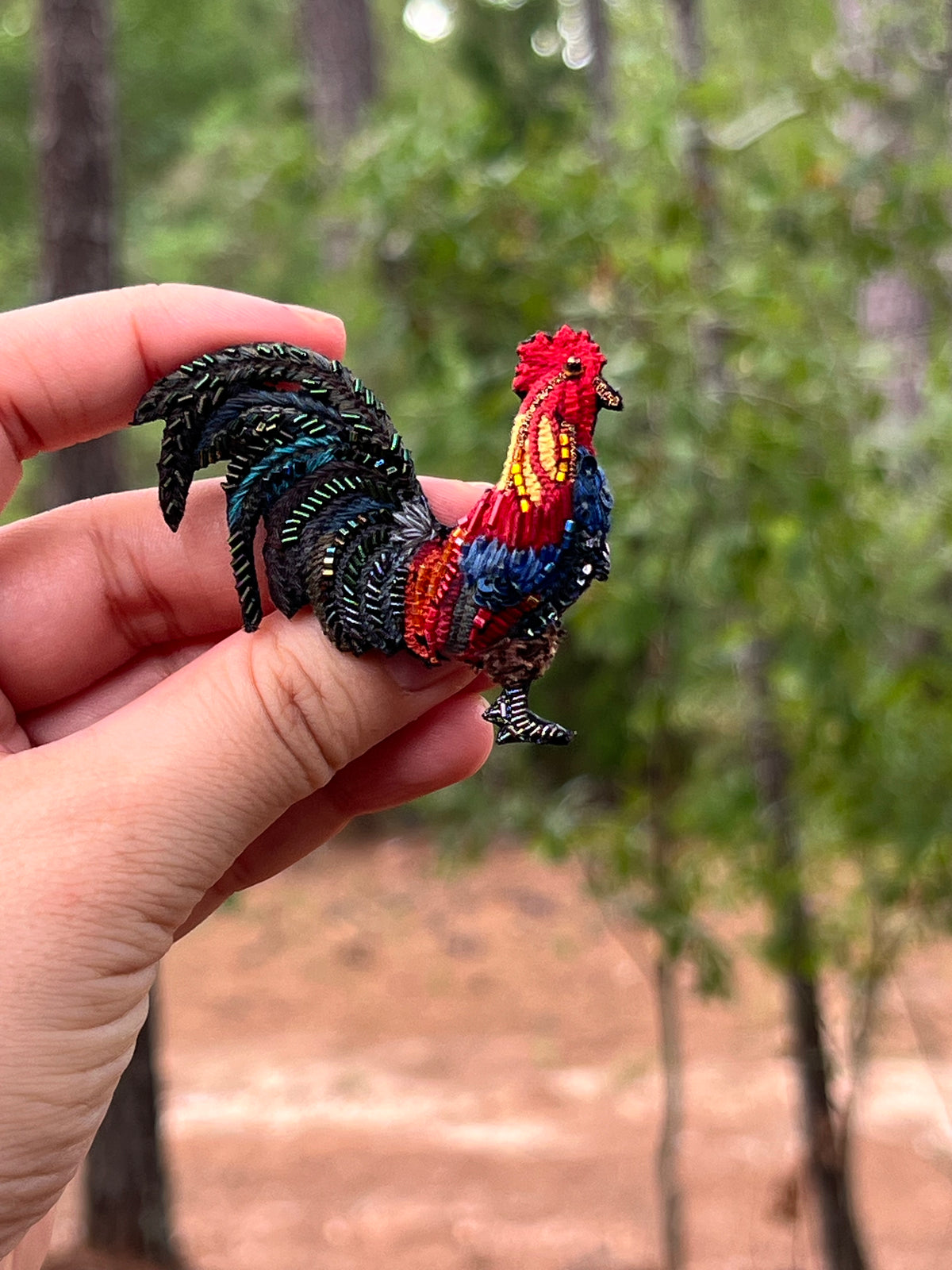 Rooster Brooch