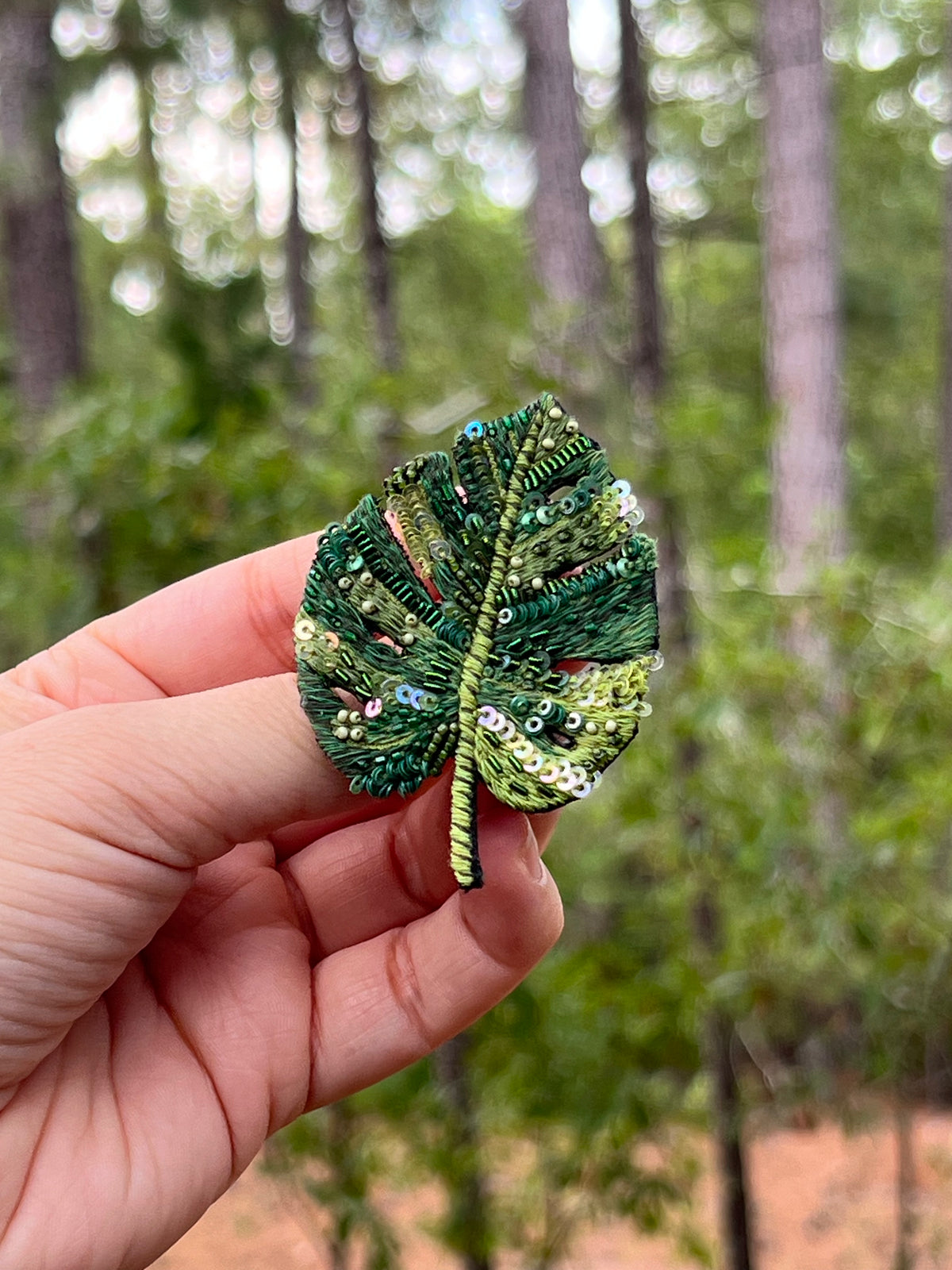 Monstera Leaf Brooch
