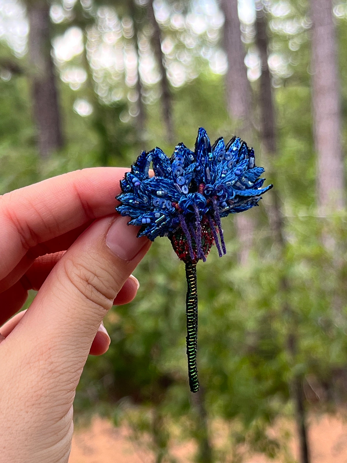 Blue Blooms Brooch