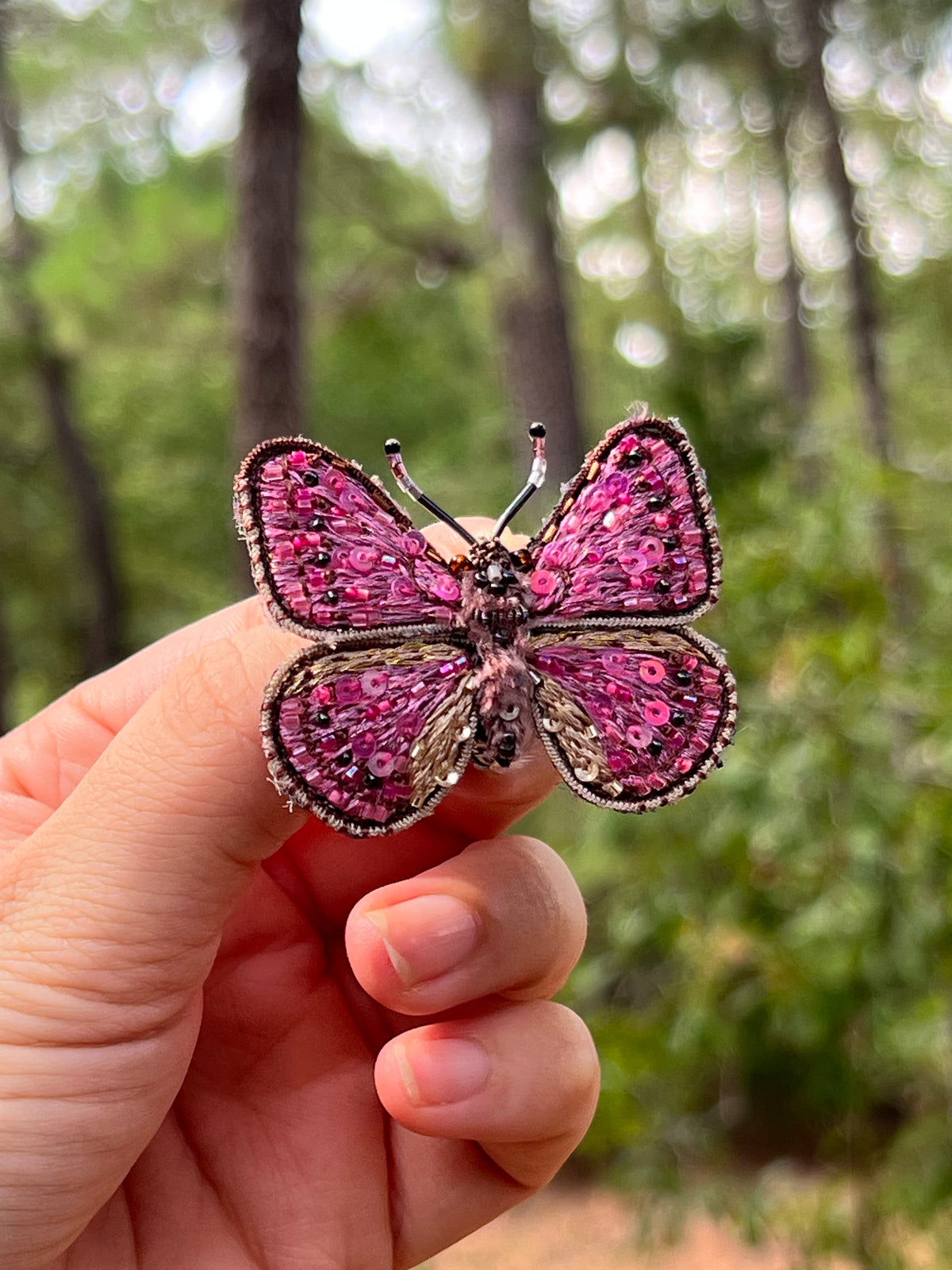 Pinks colors Butterfly Brooch