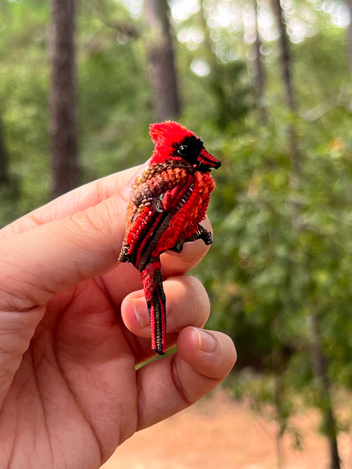 Red Cardinal Brooch