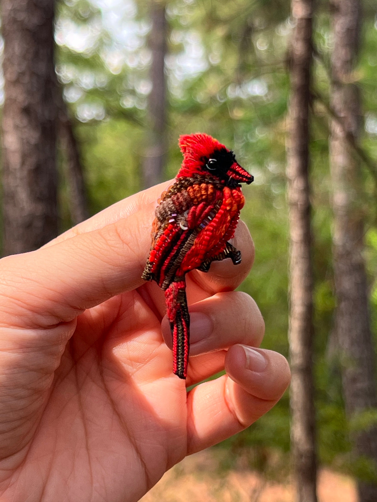 Red Cardinal Brooch