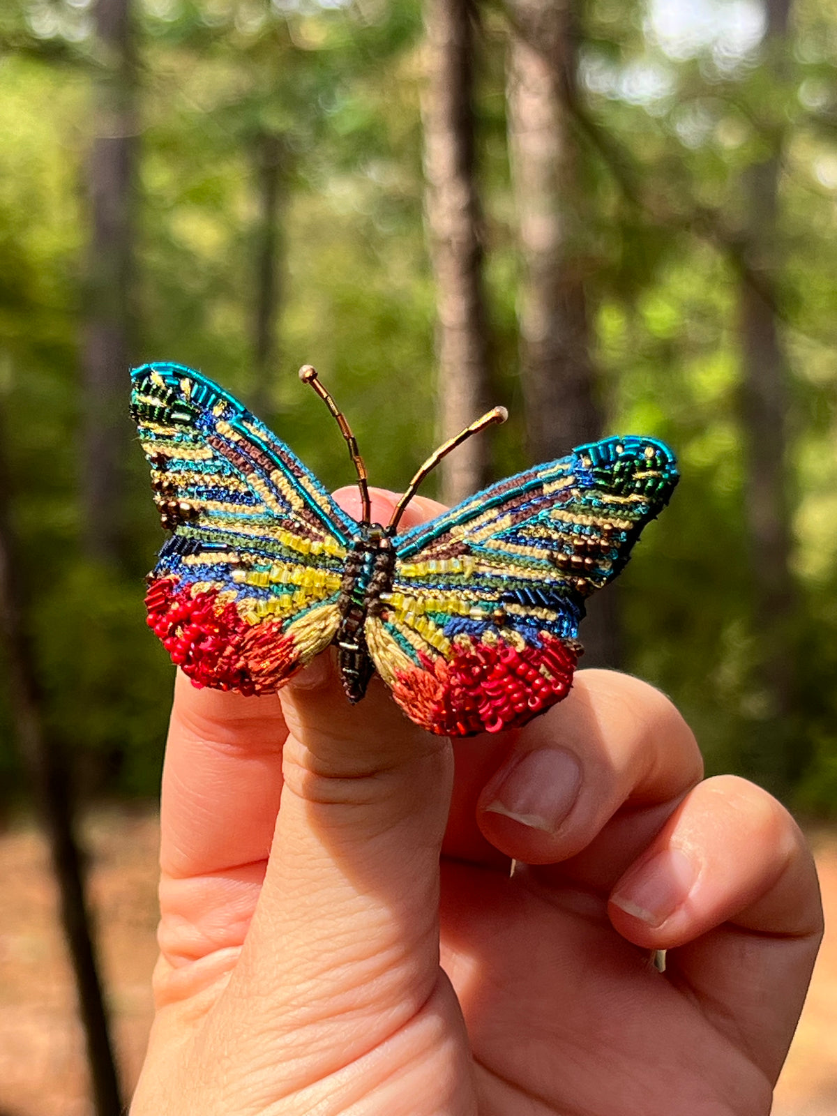 Multicolor Butterfly Brooch