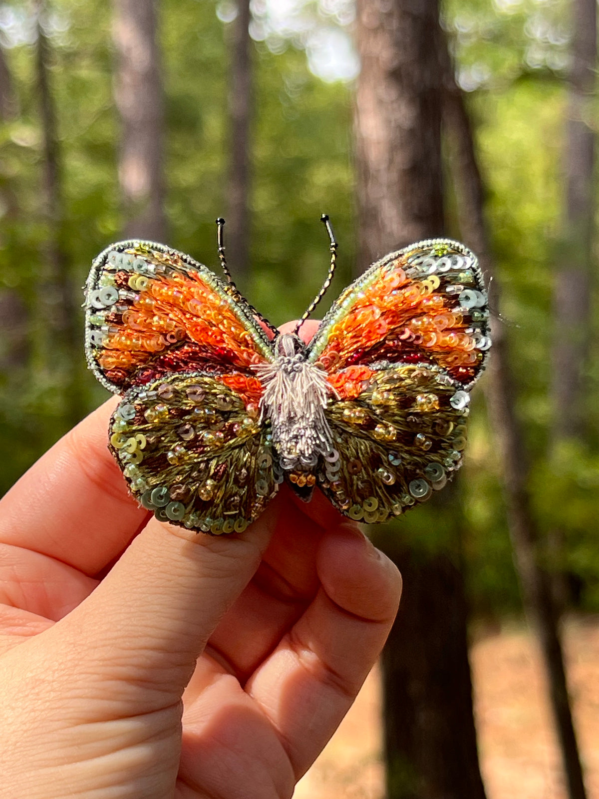 Earthy colors Butterfly Brooch