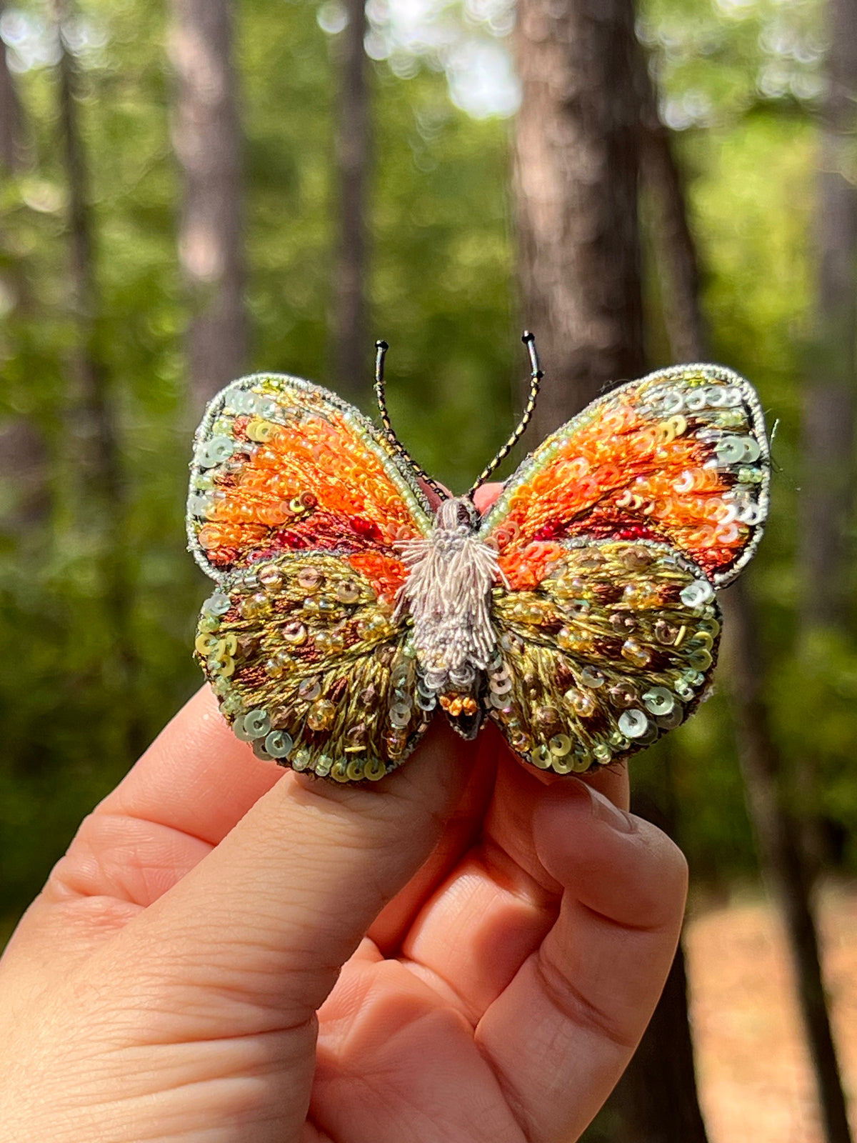 Earthy colors Butterfly Brooch