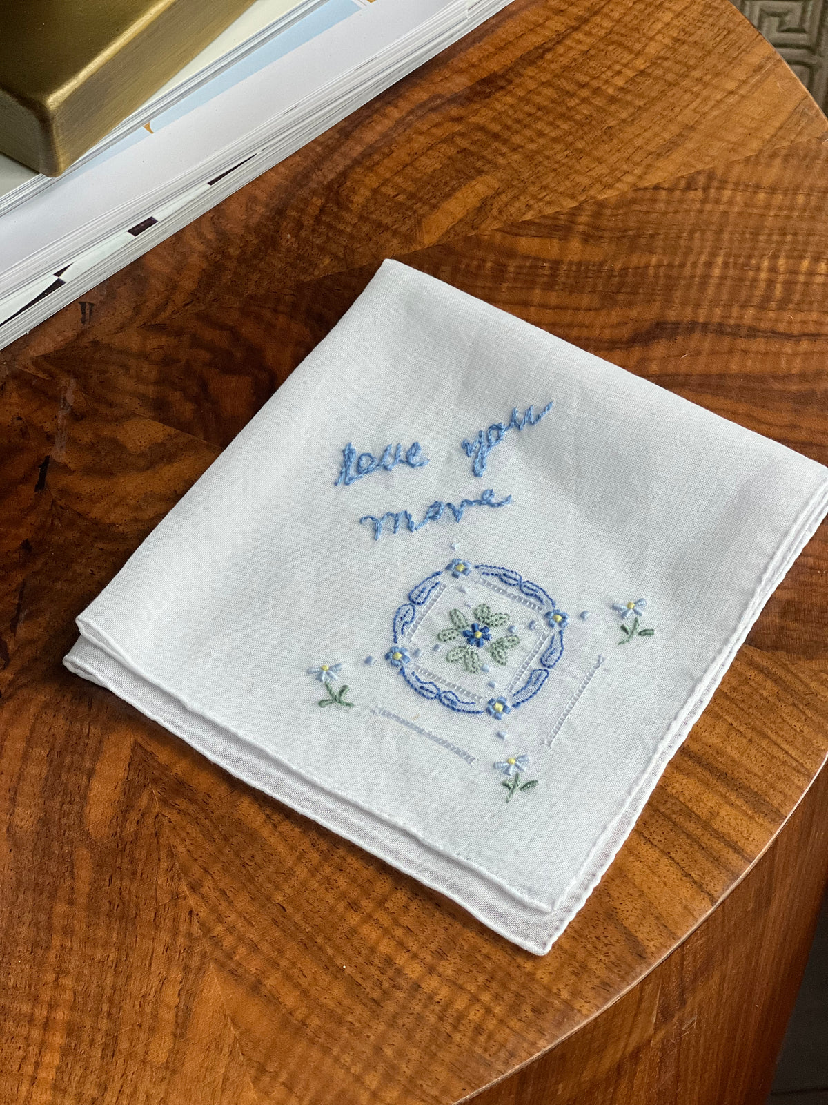 Love you more on Vintage European Hankie