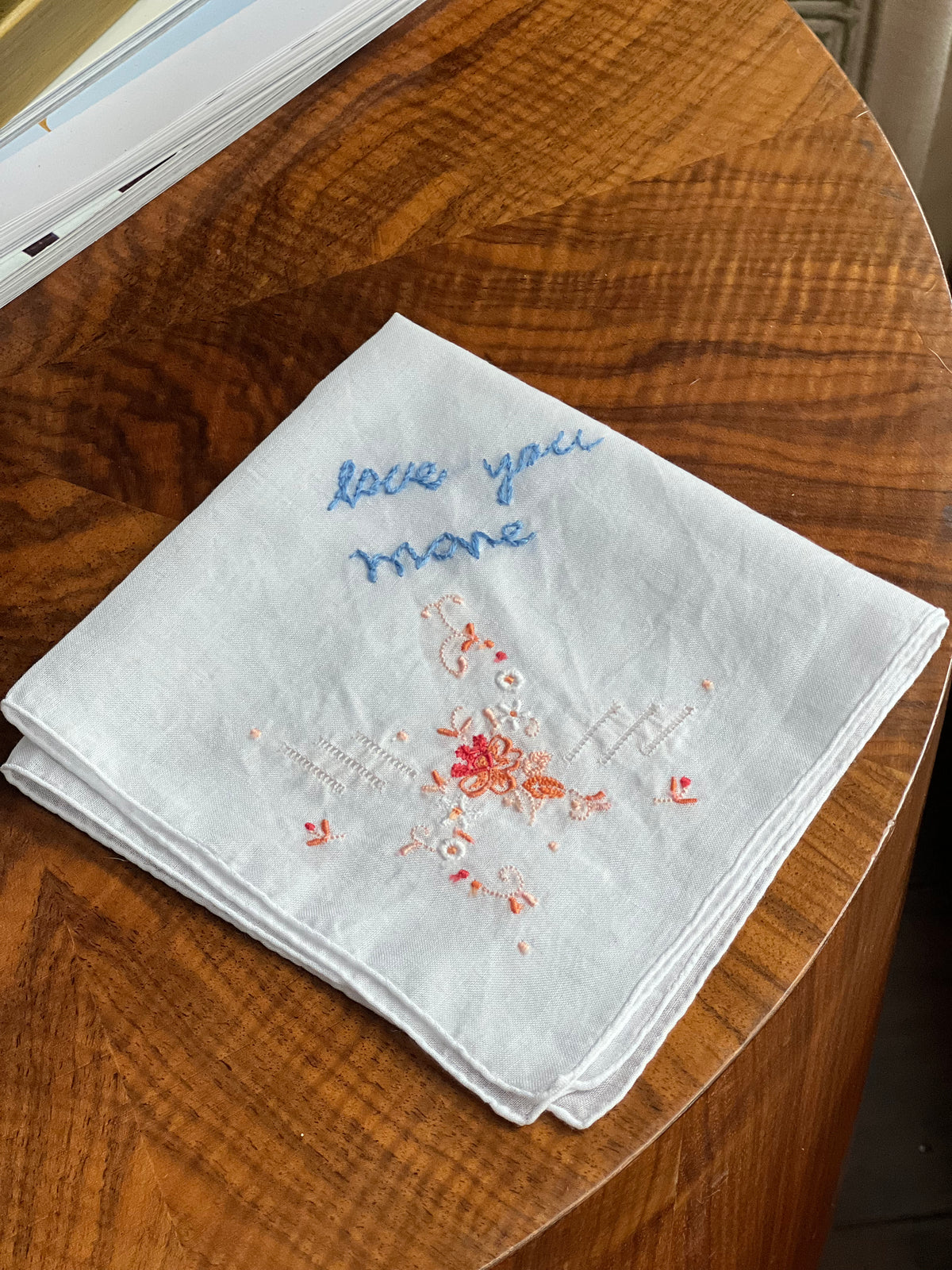 Love you more on Vintage European Hankie