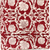 Block Print Red Lily White Cloth Napkin