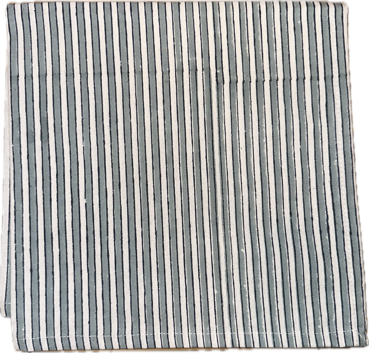 Block Print Blue and White Stripe Cloth Napkin