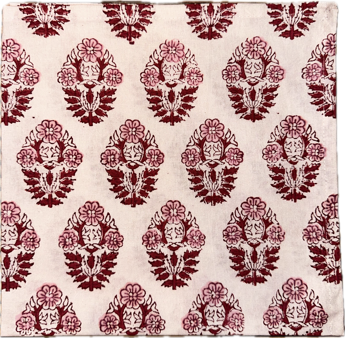 Block Print Blush Floral Cloth Napkin