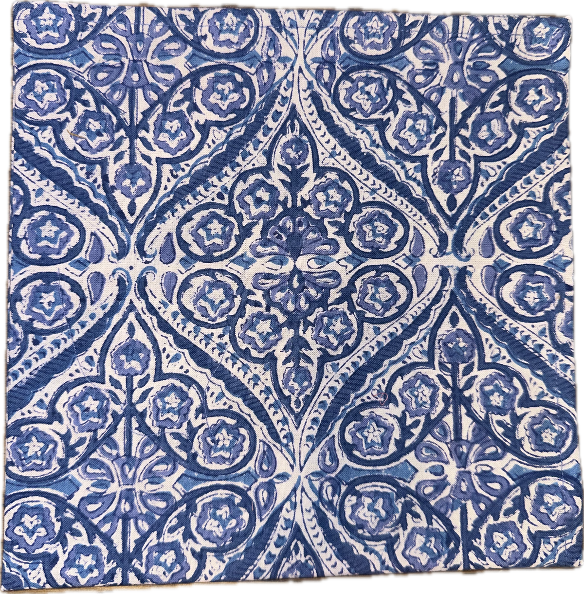 Block Print Blue Geometrical Cloth Napkin