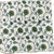 Block Print In Green Daisies on White Cloth Napkin