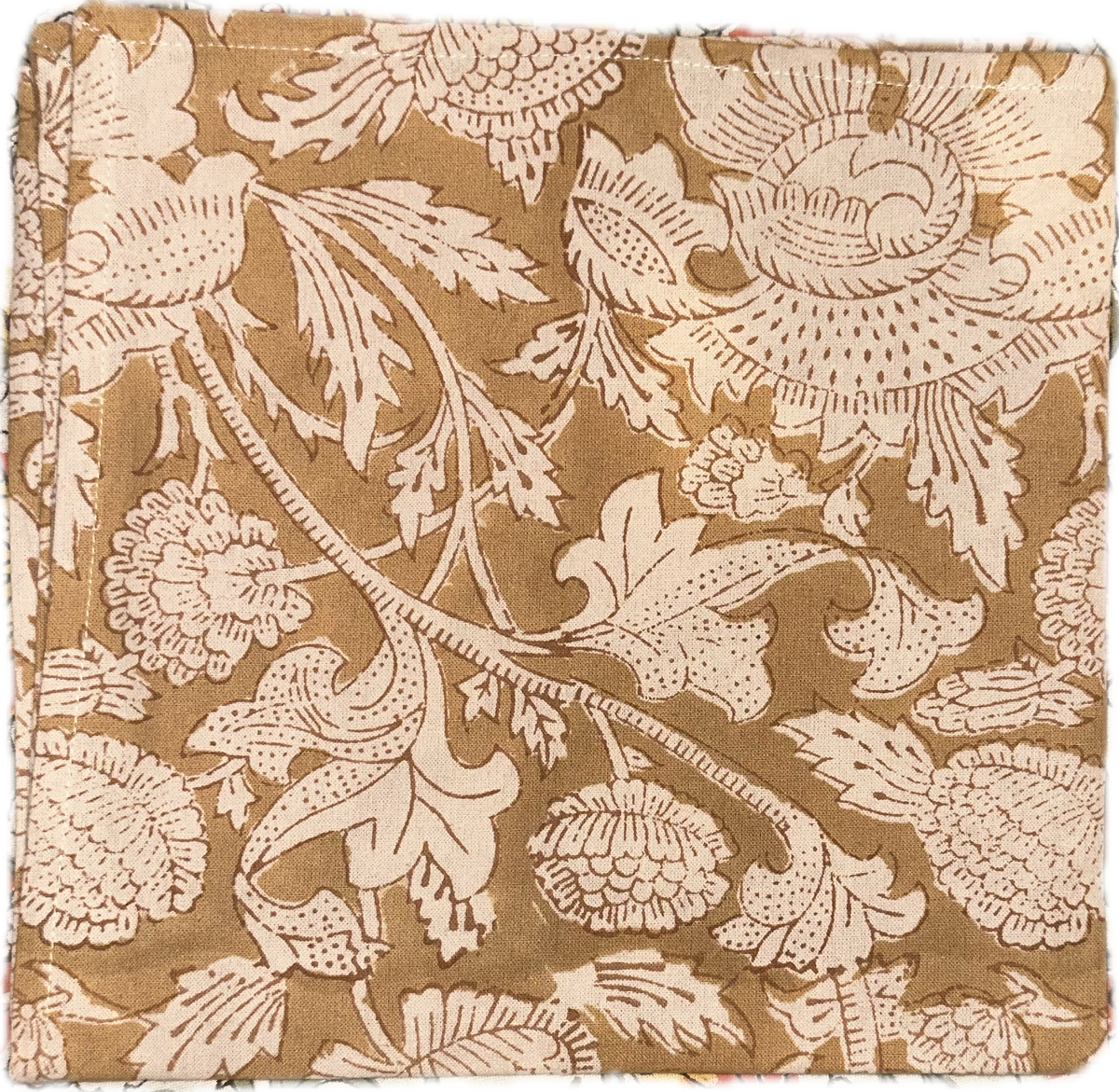 Block Print Sand Oasis Floral Cloth Napkin
