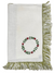 Fringe Dinner Napkin with Hand Stitched Floral Wreath - Holiday Collection