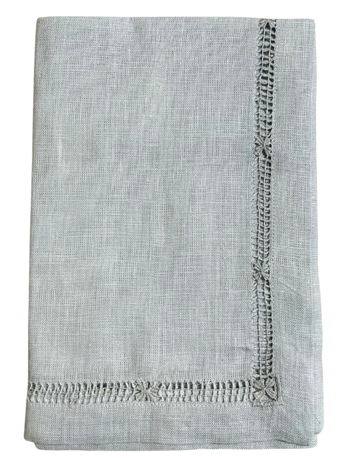 Flower Hemstitch Dinner Napkin - Plain Sky Blue