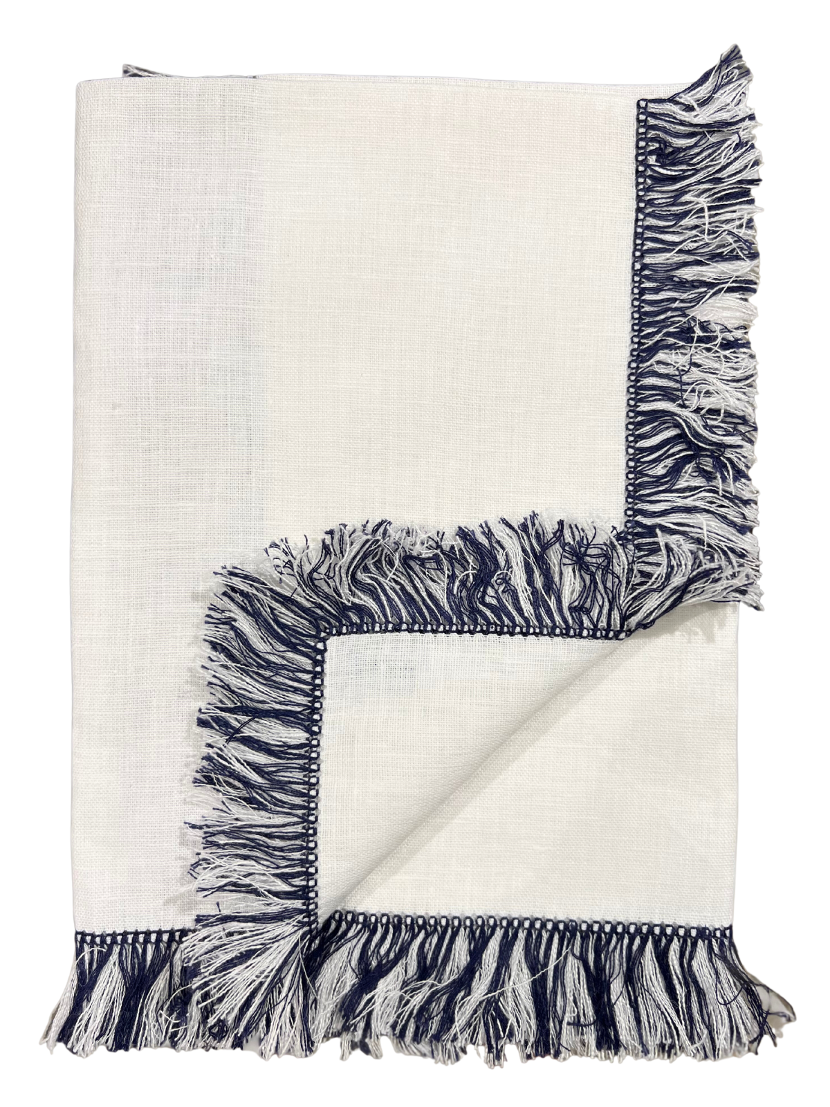 Navy - Hand Knotted Fringe Dinner Napkin