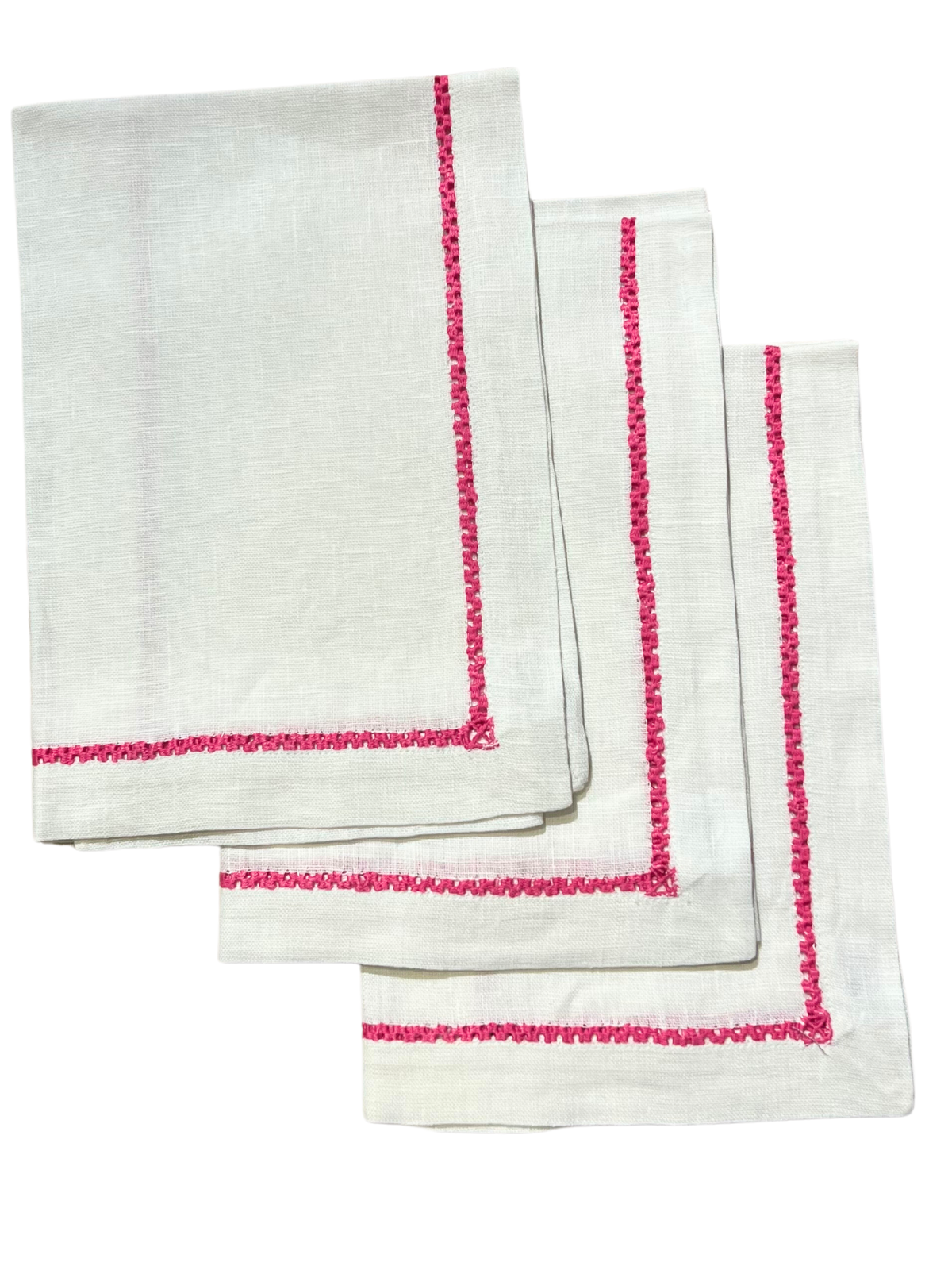 Hemstitch Dinner Napkin - Hot Pink