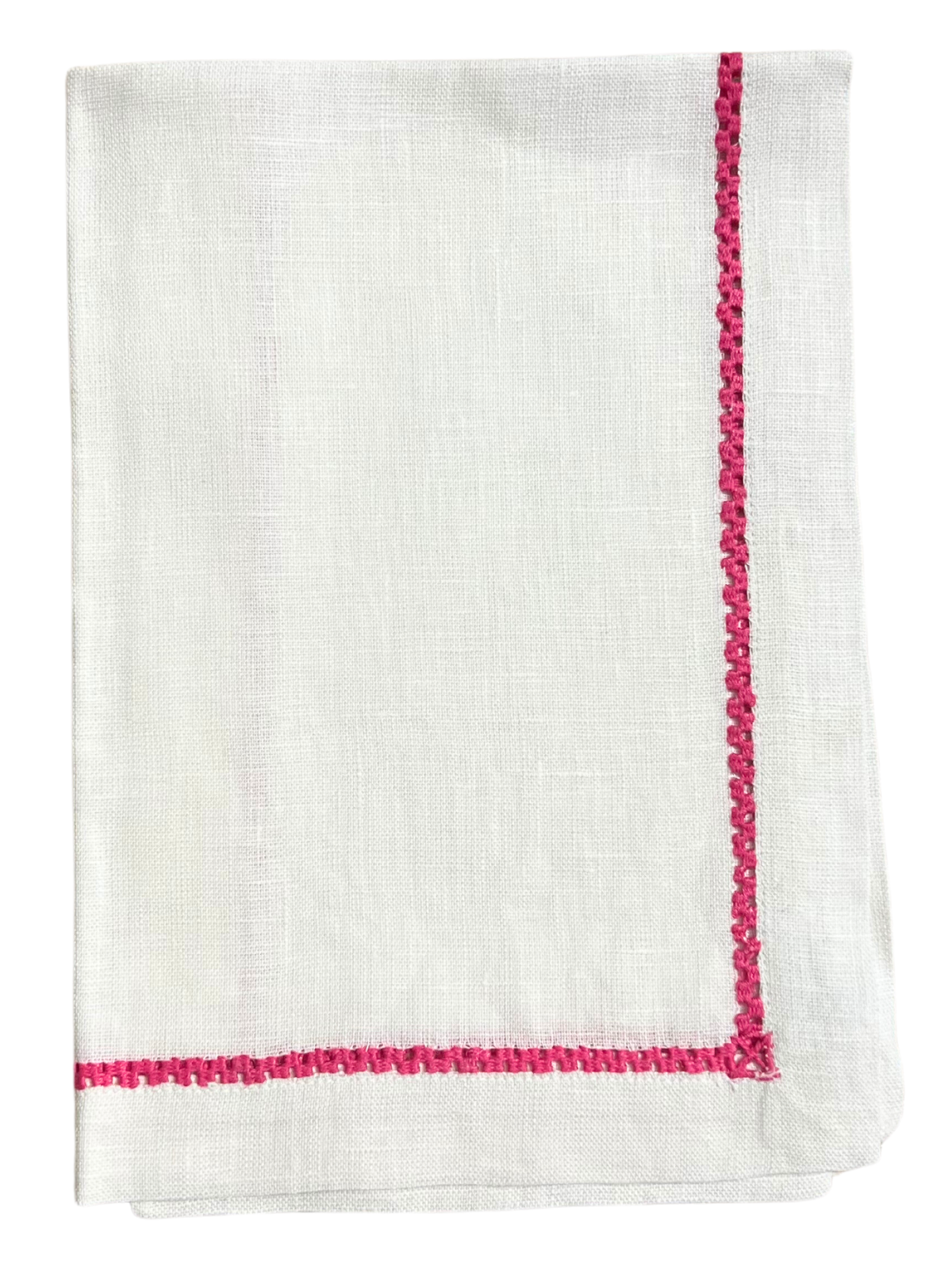 Hemstitch Dinner Napkin - Hot Pink