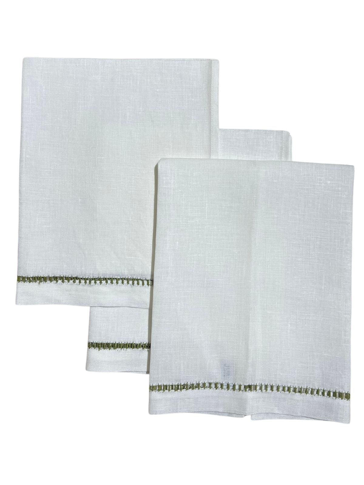 Olive on Mint Zig Zag Hand Towel - Hibiscus Linens