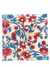 Block Print Red and Blue Blooms Tablecloth Napkin