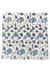 Block Print In Blue Daisies on White Cloth Napkin