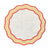 Round Appliqué Cocktail Napkin Sand and Red Accent