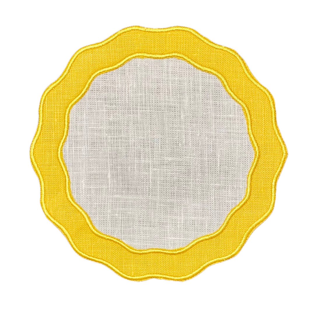 Sunflower Round Applique Cocktail Napkin