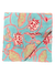 Block Print Red Dahlias in Turquoise Tablecloth Napkin