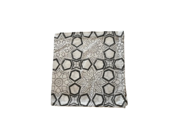 Block Print Dark Gray Geometrical Cloth Napkin