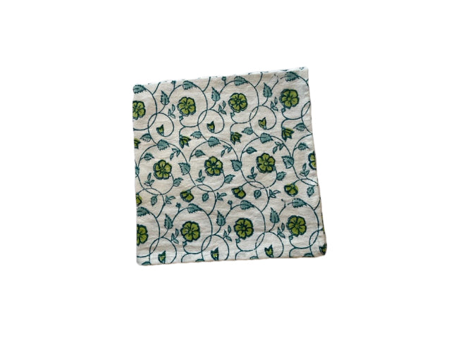 Block Print In Lime Green Cloth Napkin
