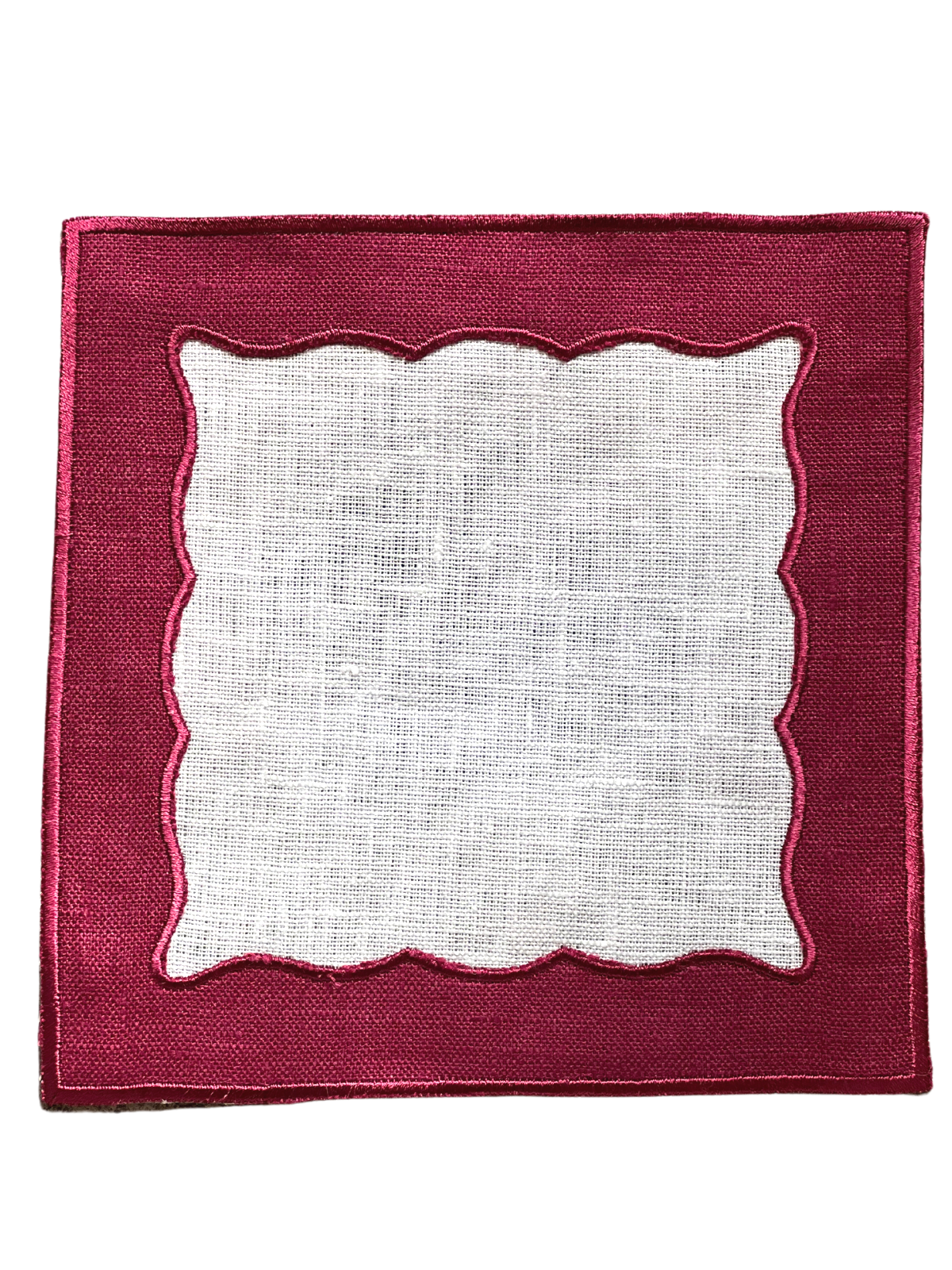 Plum Applique Cocktail Napkin