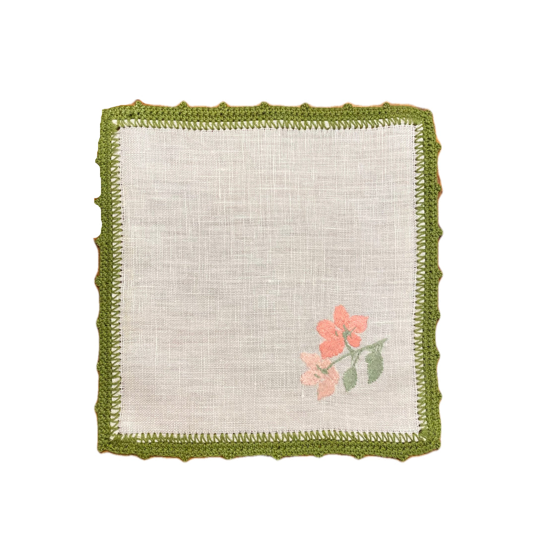 Hibiscus Branch Bella Crochet Cocktail Napkin