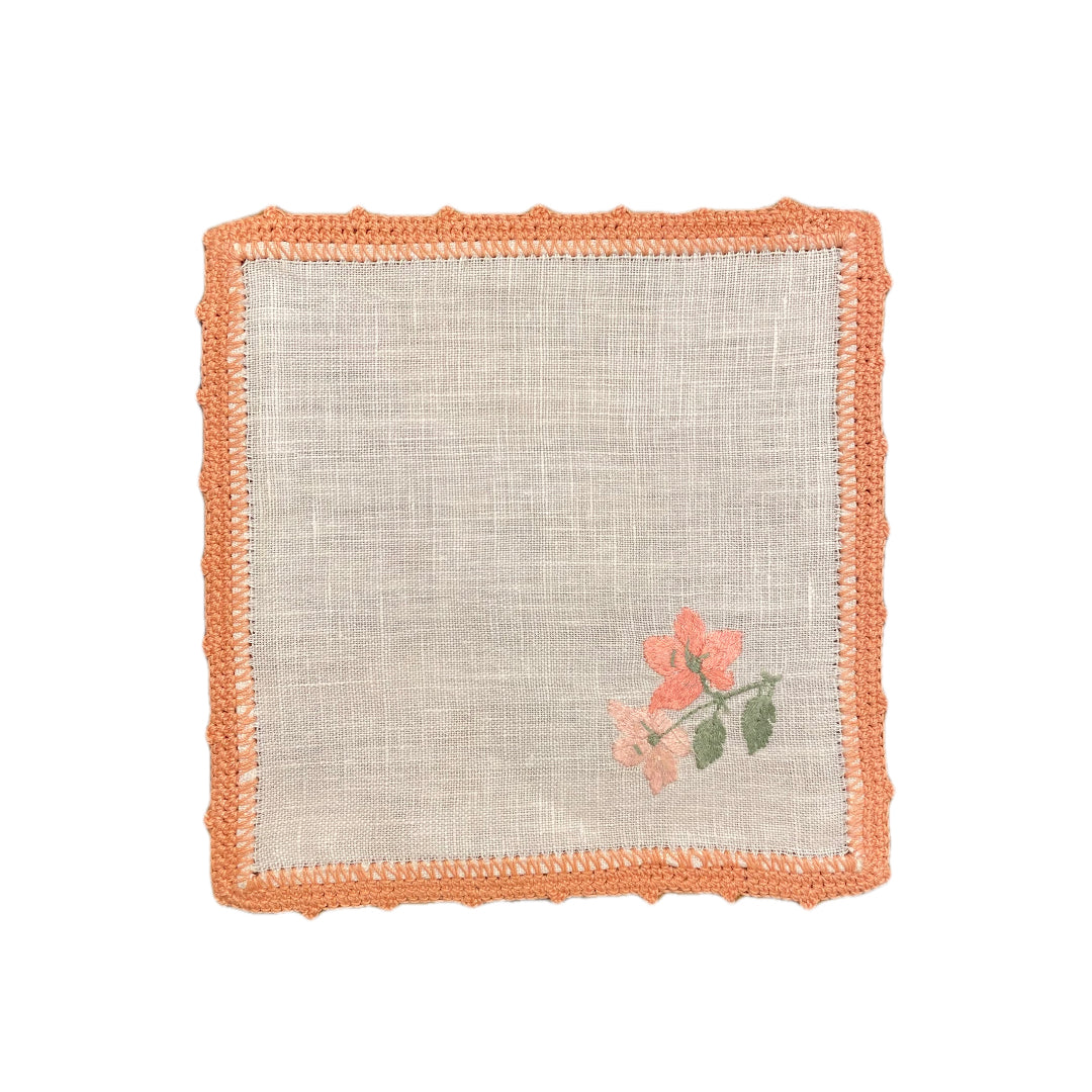 Hibiscus Branch Bella Crochet Cocktail Napkin