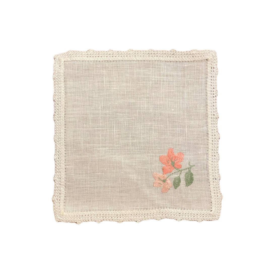 Hibiscus Branch Bella Crochet Cocktail Napkin