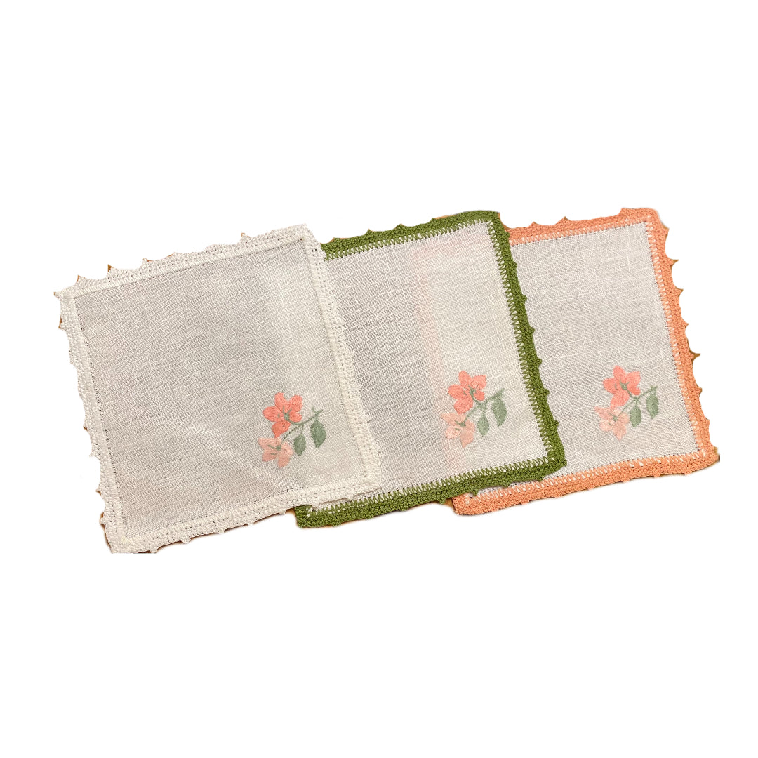 Hibiscus Branch Bella Crochet Cocktail Napkin