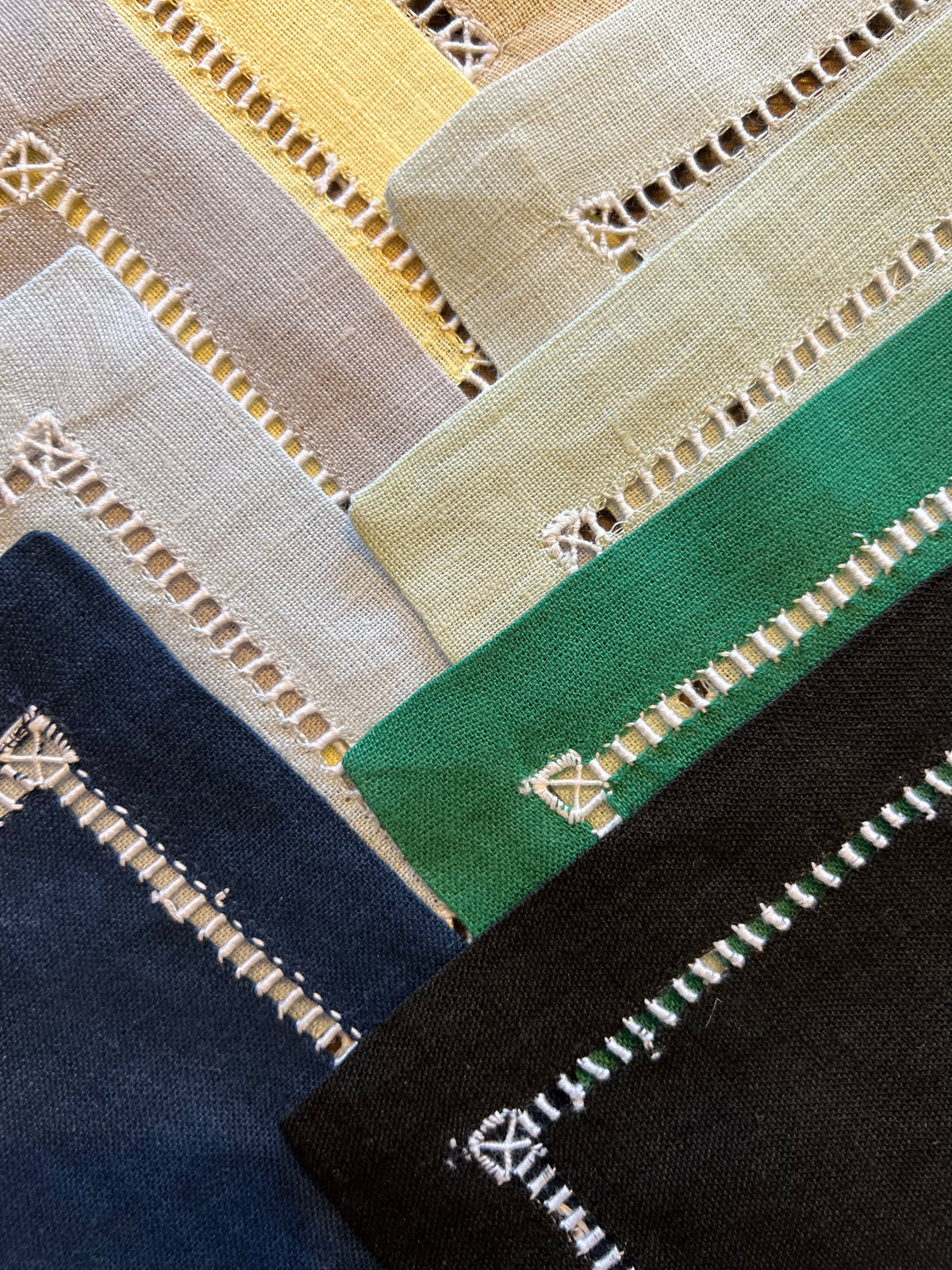Custom Ladder Stitch Cocktail Napkins Set of 4