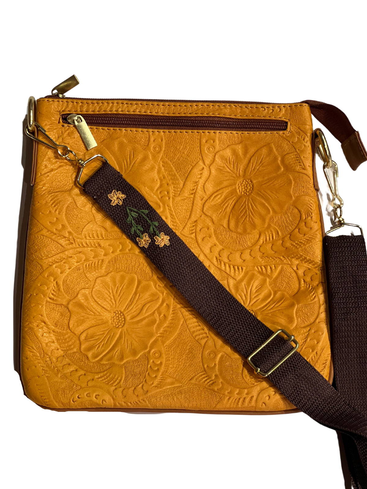 Leather Crossbody - Mustard