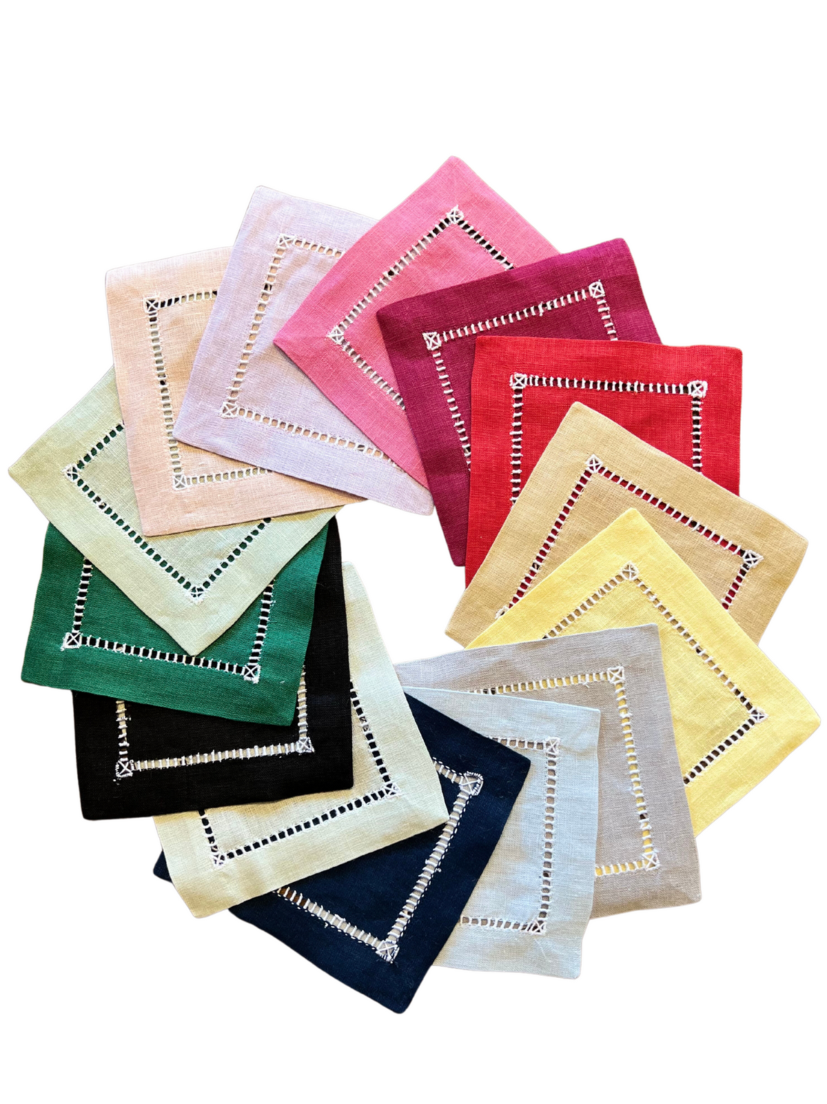 Custom Ladder Stitch Cocktail Napkins Set of 4